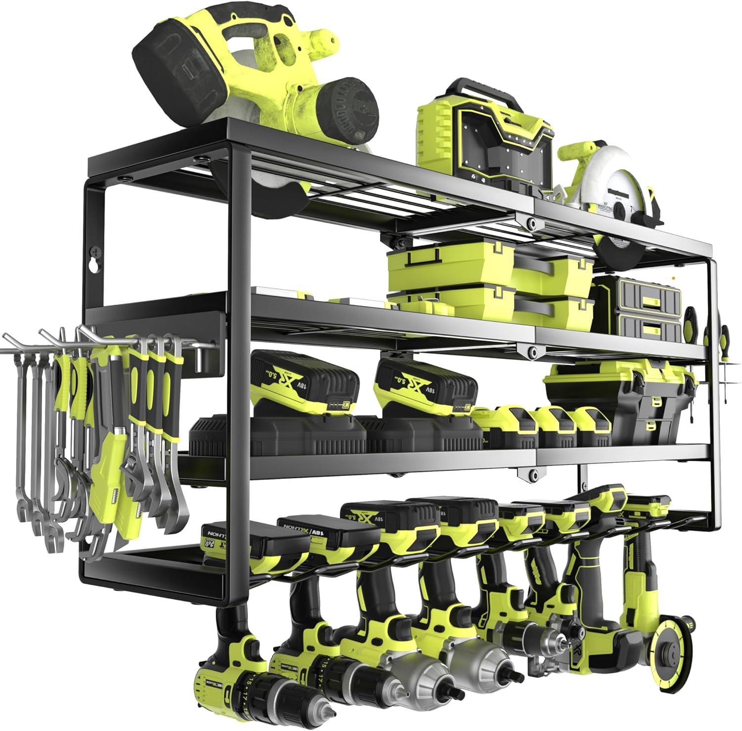 Power Tools Organizer - 4 Katmanlı Duvara Monte Elektrikli Alet