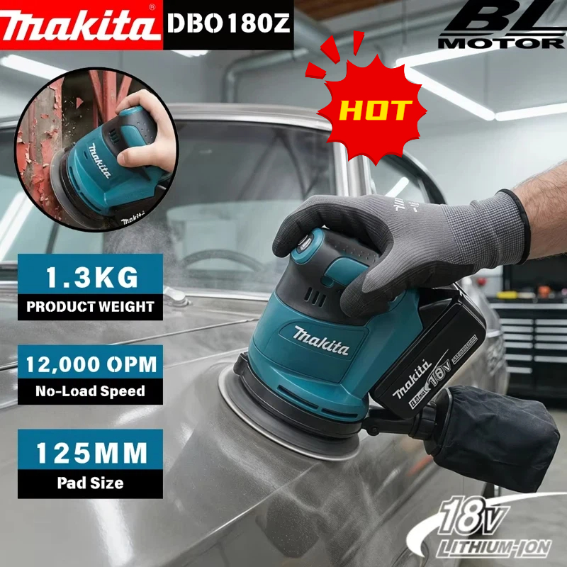 Random Orbital Sander - Makita DBO180Z 18V Fırçasız Akülü Disk