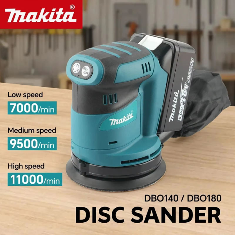 Random Orbital Sander - Makita DBO180Z 18V Fırçasız Akülü Disk