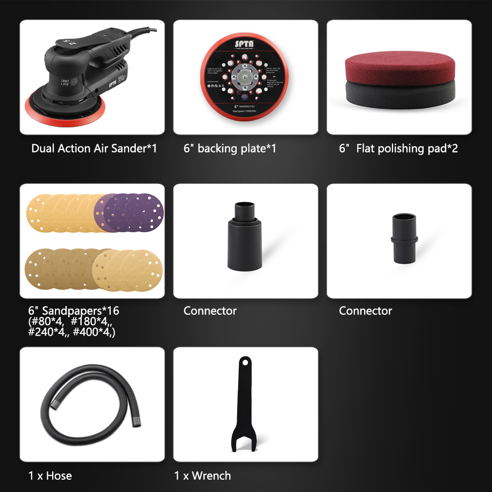 SPTA 350W elektrikli araba ras - Random Orbital Sander incelemesi ve fiyatı